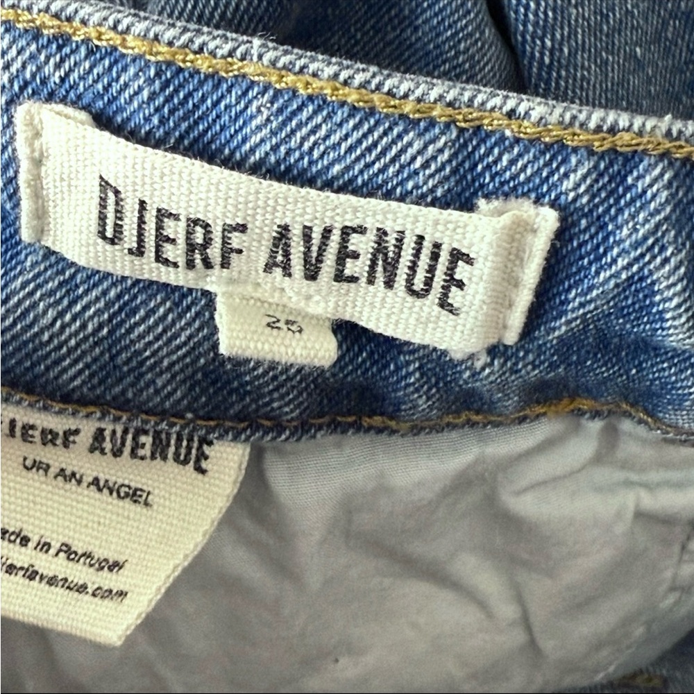 DJERF AVENUE High Rise Embroidered Organic Cotton Denim Straight Leg Jeans‎ 25 - Picture 9 of 10